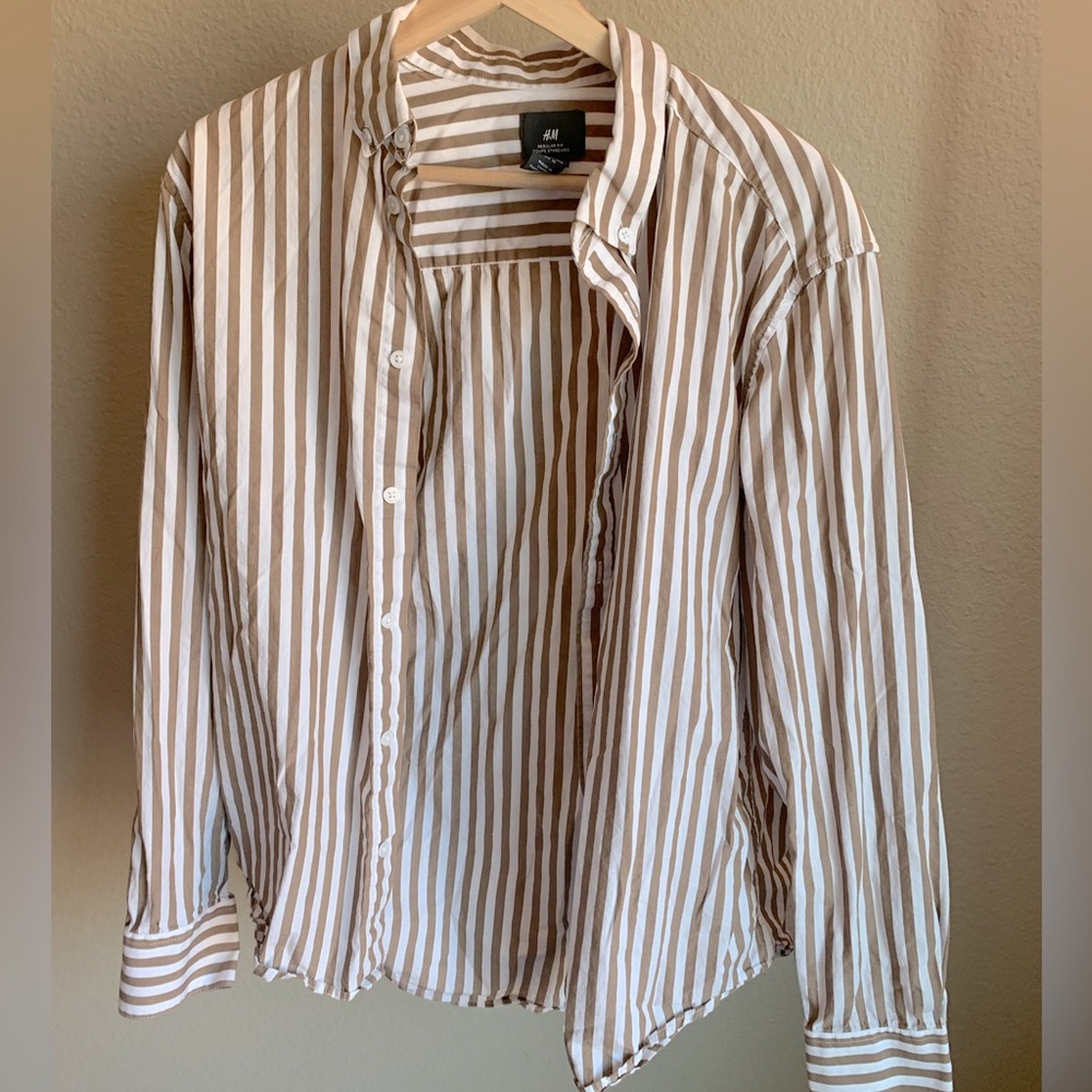mens long sleeve striped button down